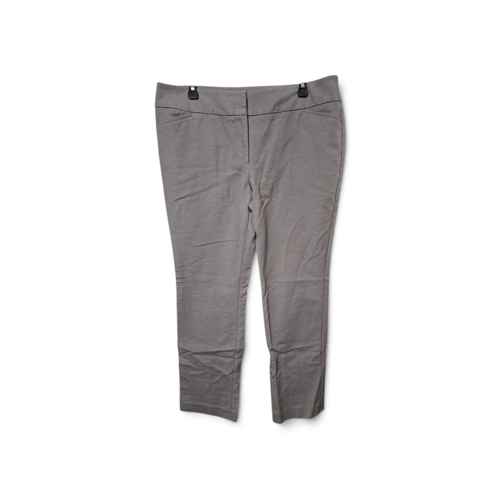 Loft Marisa Straight Leg Trousers Womens 14 Grey Stretch Dress Pants Office Wear